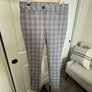 LOFT Curvy Fit Plaid Slim Ankle Pants Size 4
